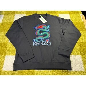 Kenzo Paris Mens Dragon Embroidered Sweatshirt Black XL 5SW121 4ME 99 NWT